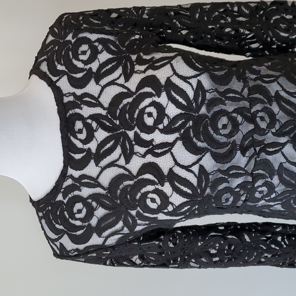 Lace Black Dress - Raindrops - Size M - Picture 6 of 9